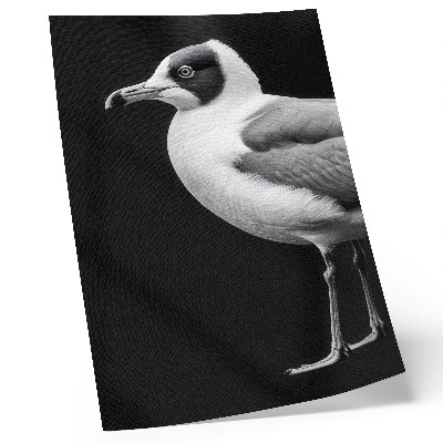 Lienzo decorativo moderno con diseño minimalista de pájaro en blanco y negro