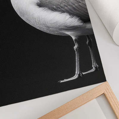 Lienzo decorativo moderno con diseño minimalista de pájaro en blanco y negro