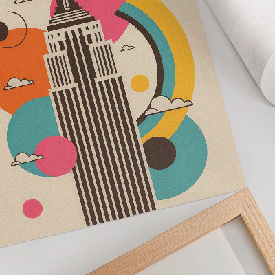 Póster Una ciudad dinámica llena de colores vibrantes.