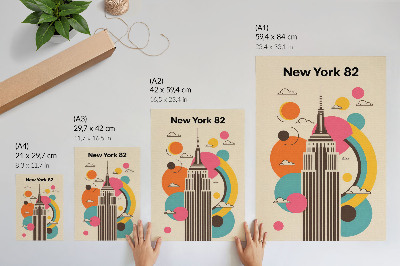 Póster Una ciudad dinámica llena de colores vibrantes.