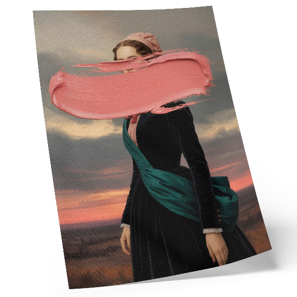 Póster Figura clásica con contraste rosa