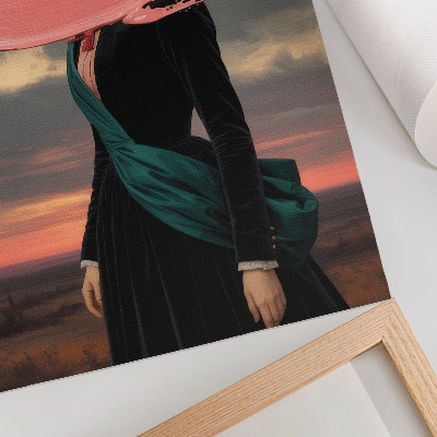 Póster Figura clásica con contraste rosa