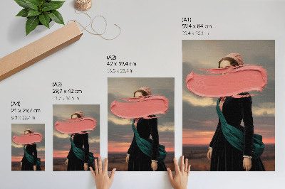 Póster Figura clásica con contraste rosa