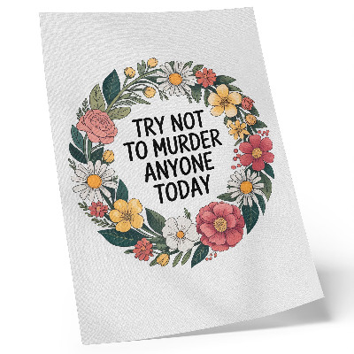 Póster Una corona con flores y una inscripción divertida.