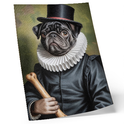 Póster con colores saturados Imagen de un perro con un traje renacentista.