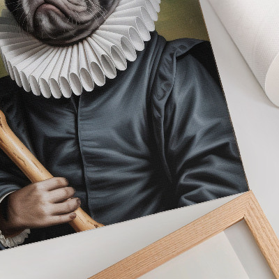Póster con colores saturados Imagen de un perro con un traje renacentista.