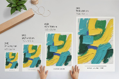 Póster Colores enérgicos, abstracción dinámica.