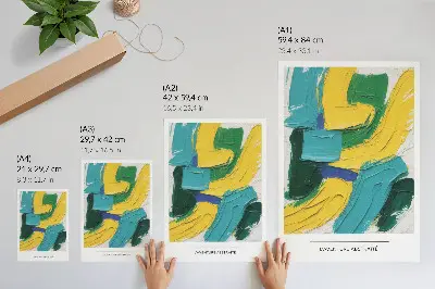 Póster colores enérgicos con abstracción dinámica
