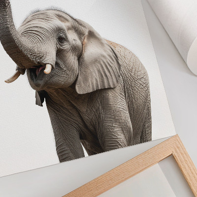 Póster con colores saturados Elefante con burbuja modernidad humor gentileza