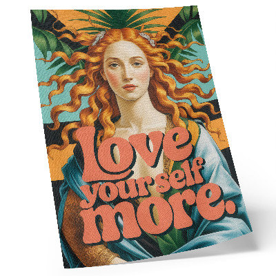 Póster La mujer deja letras contrastantes
