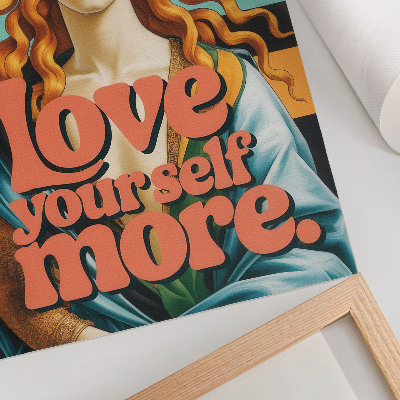 Póster La mujer deja letras contrastantes