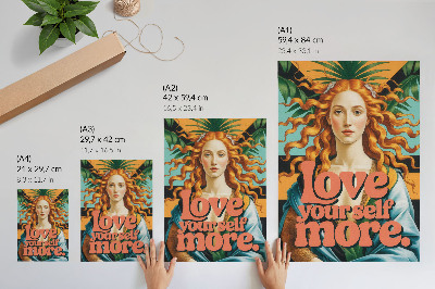 Póster La mujer deja letras contrastantes