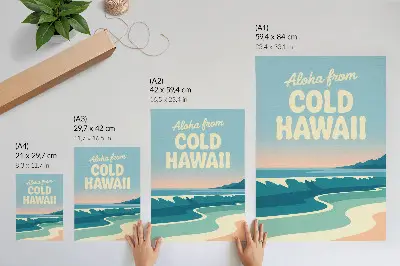 Lámina artística de alta calidad con tipografía moderna y paisaje natural de playa