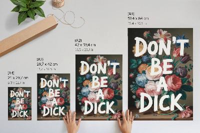 Lienzo decorativo moderno Flores coloridas con letras blancas contrastan eficazmente