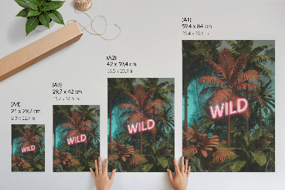 Lámina artística de alta calidad Hojas tropicales letrero de neón frescura