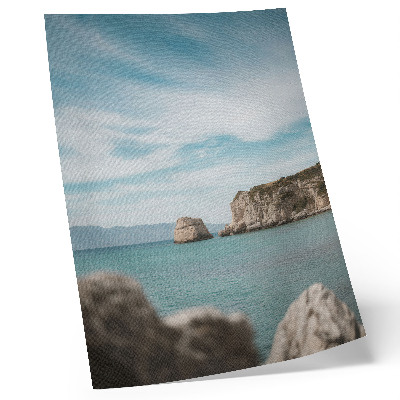 Póster Acantilados, mar, cielo azul
