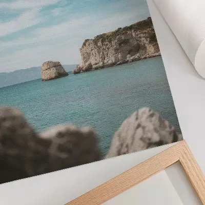 Póster acantilados con mar y cielo azul