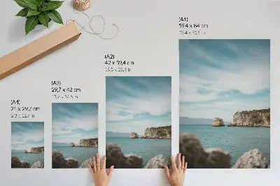 Póster acantilados con mar y cielo azul