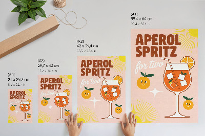 Póster con colores saturados Letras de frutas sonrientes de color naranja y amarillo