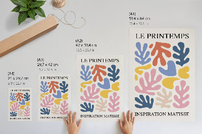 Póster abstracción colorida con formas de plantas