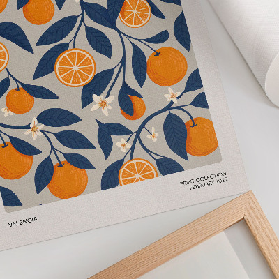 Lienzo decorativo moderno Fondo gris anaranjado hojas oscuras estilo moderno
