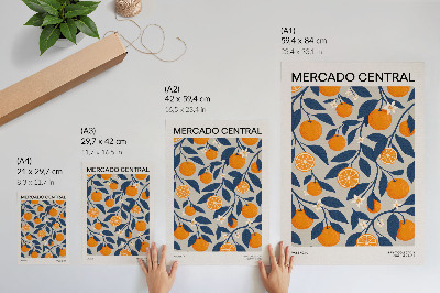 Lienzo decorativo moderno Fondo gris anaranjado hojas oscuras estilo moderno