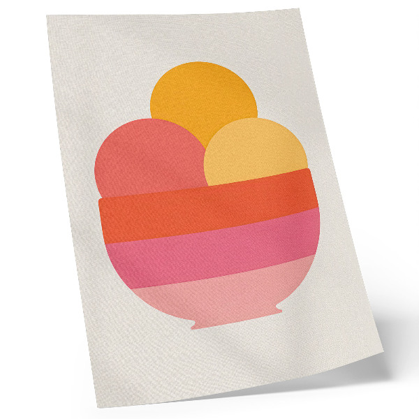 Lámina artística de alta calidad Círculos vibrantes en un cuenco, estilo minimalista.