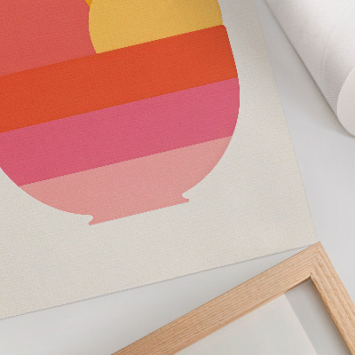 Lámina artística de alta calidad Círculos vibrantes en un cuenco, estilo minimalista.