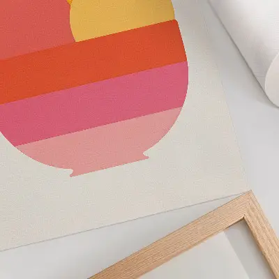 Lámina artística de alta calidad con diseño de círculos vibrantes en un cuenco de estilo minimalista