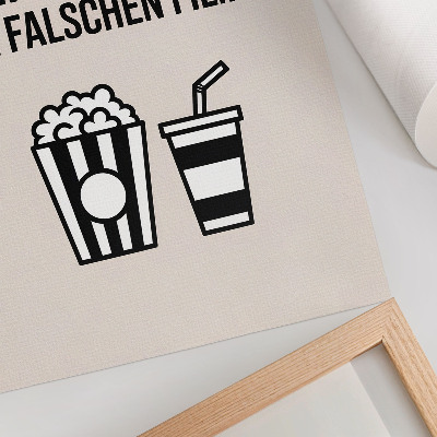 Lienzo decorativo moderno Iconografía de texto significativa, cine, fondo beige