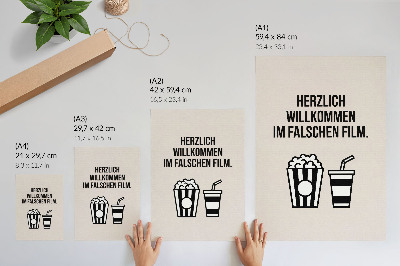 Lienzo decorativo moderno Iconografía de texto significativa, cine, fondo beige