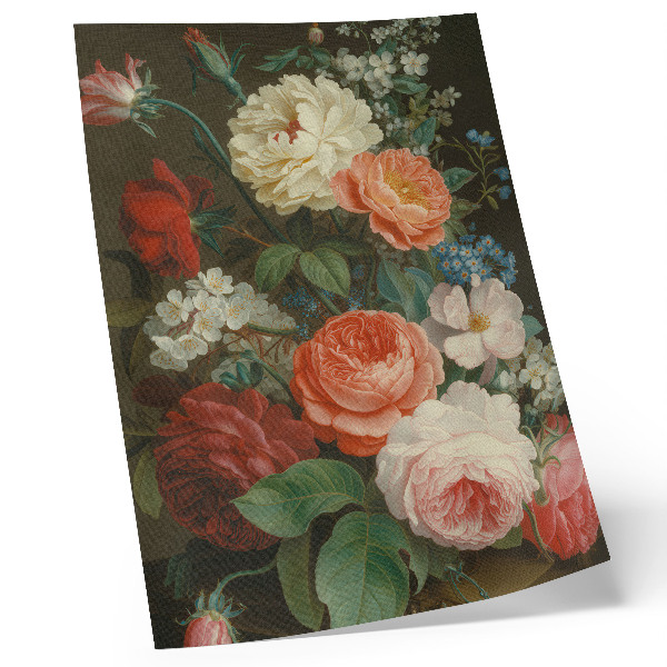Lienzo decorativo moderno Flores coloridas en un estilo de pintura clásico.