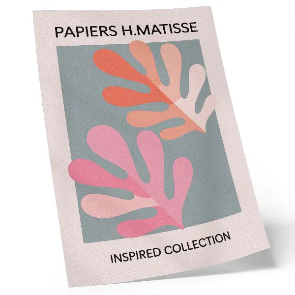 Lámina artística de alta calidad hojas geométricas de colores inspiradas en Matisse
