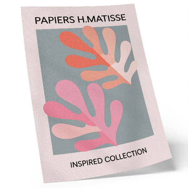 Lámina artística de alta calidad Hojas geométricas inspiradas en Matisse, coloridas