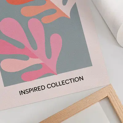 Lámina artística de alta calidad hojas geométricas de colores inspiradas en Matisse