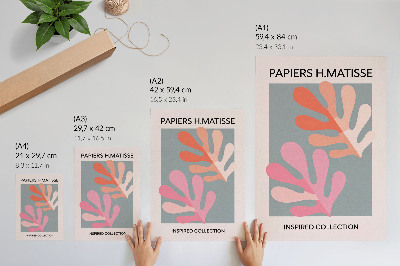 Lámina artística de alta calidad Hojas geométricas inspiradas en Matisse, coloridas