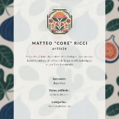 Lienzo decorativo moderno con motivos florales retro