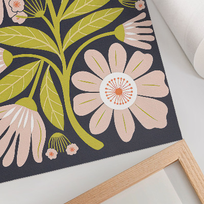Lienzo decorativo moderno Motivos florales retro sin complicaciones.