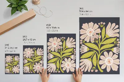 Lienzo decorativo moderno con motivos florales retro
