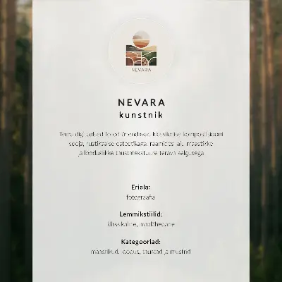 Póster de camino entre árboles y lago con colores saturados