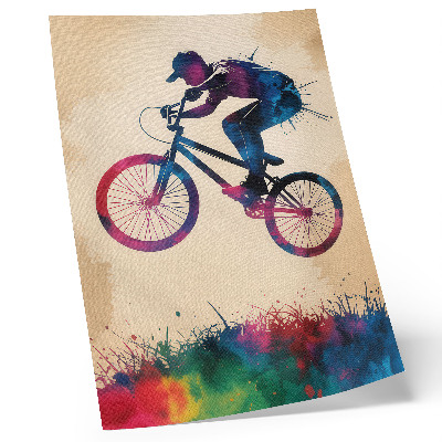Póster Ciclista, colores dinámicos, acción moderna