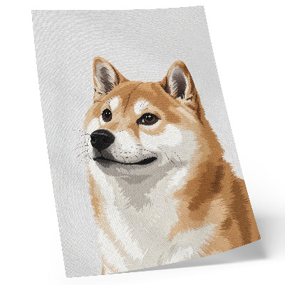 Lámina artística de un perro minimalista en colores beige y crema de alta calidad
