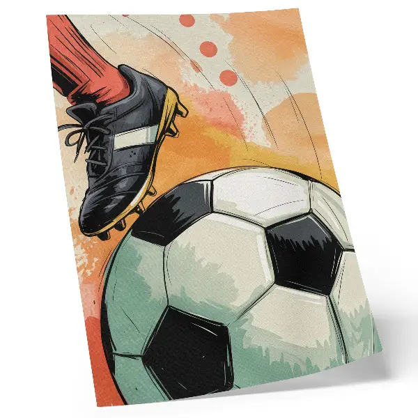 Lienzo decorativo moderno con toque deportivo, colores preciosos y composición dinámica