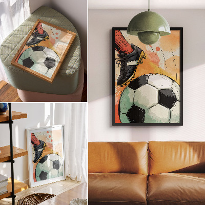 Lienzo decorativo moderno Toque deportivo, colores preciosos, composición dinámica.