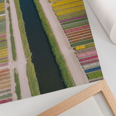 Lámina artística de alta calidad Franjas coloridas de flores a lo largo del canal