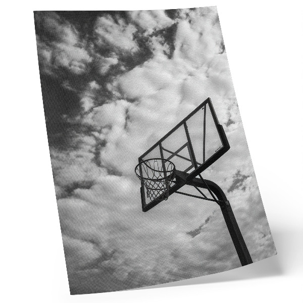 Póster Nubes de cielo contrastantes, cesta de vida urbana