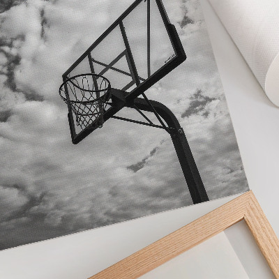 Póster Nubes de cielo contrastantes, cesta de vida urbana