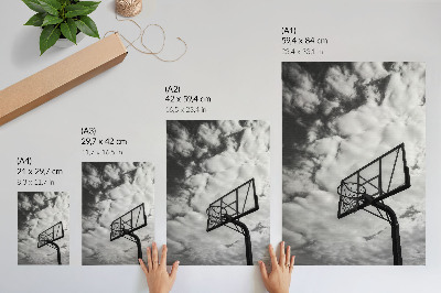 Póster Nubes de cielo contrastantes, cesta de vida urbana