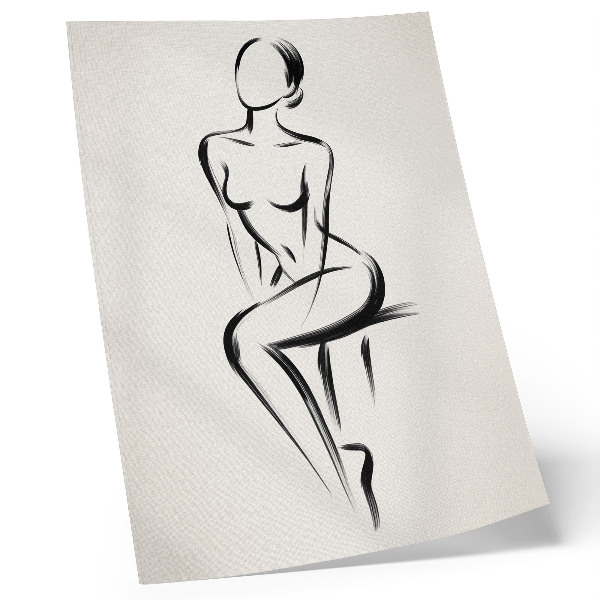 Lámina artística de alta calidad Silueta minimalista en contraste blanco y negro.