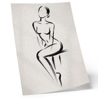 Lámina artística de alta calidad Silueta minimalista en contraste blanco y negro.